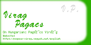 virag pagacs business card